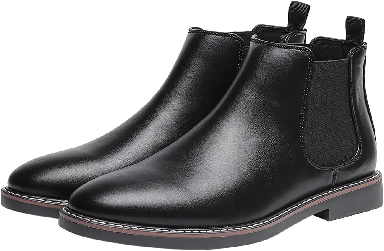 

Мужские ботинки Santimon Mens Chelsea, повседневные замшевые чукка вестерн-ковбойские ботинки до щиколотки, черный