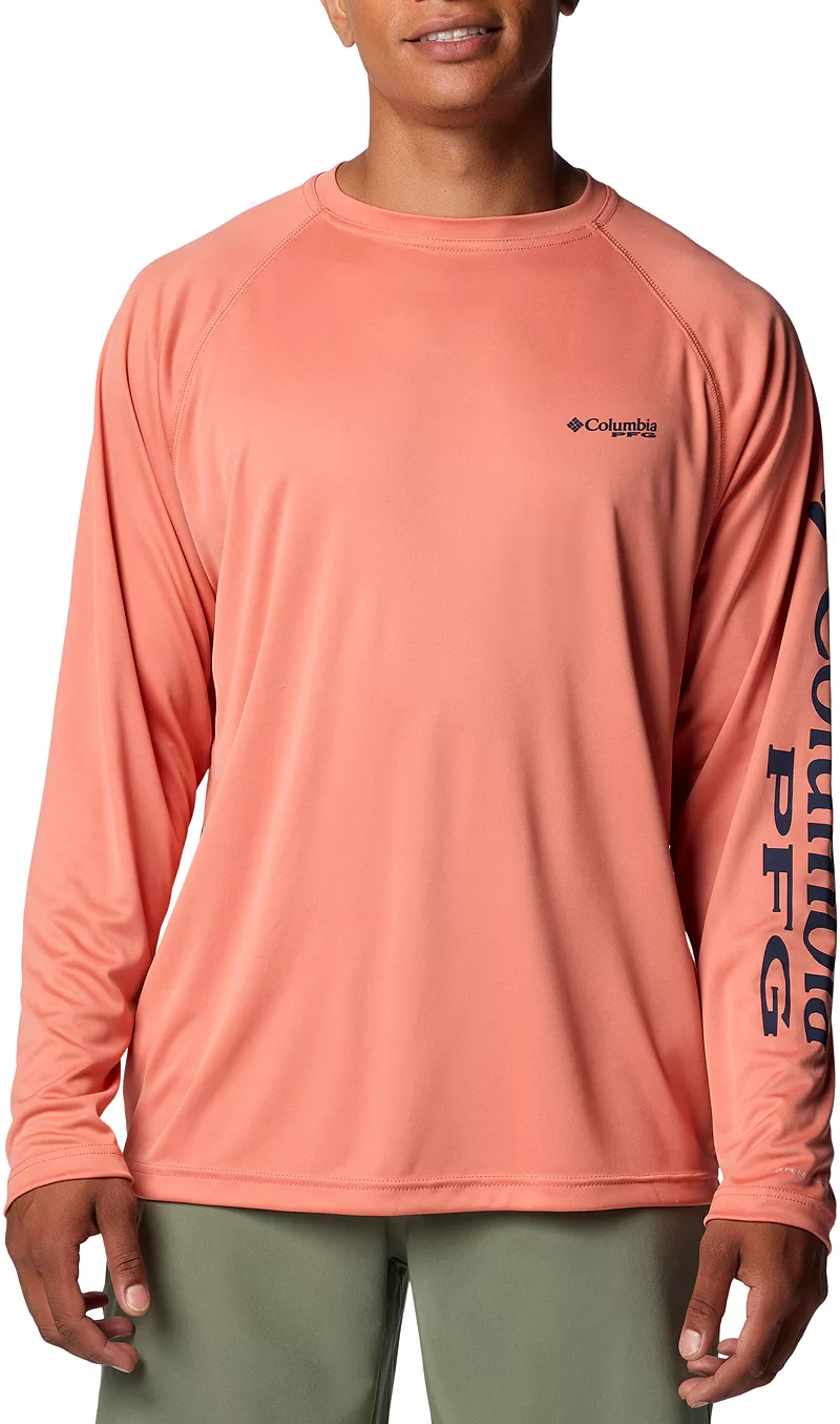 

Мужская рубашка с длинным рукавом Columbia PFG Terminal Tackle, цвет Faded Peach/Collegiat Nvy