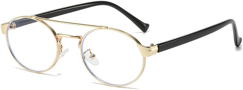 

Ретро металлические овальные солнцезащитные очки с двойной перемычкой для женщин, модные градиентные очки с защитой от УФ-излучения UV400 для мужчин, панк-очки круглой формы SKFGNX, Golden Clear