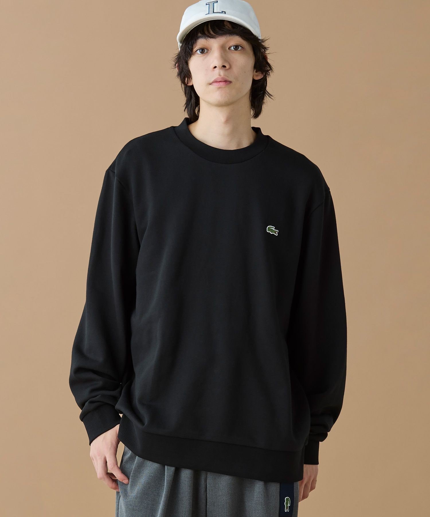 Обычная толстовка с круглым вырезом LACOSTE, Black
