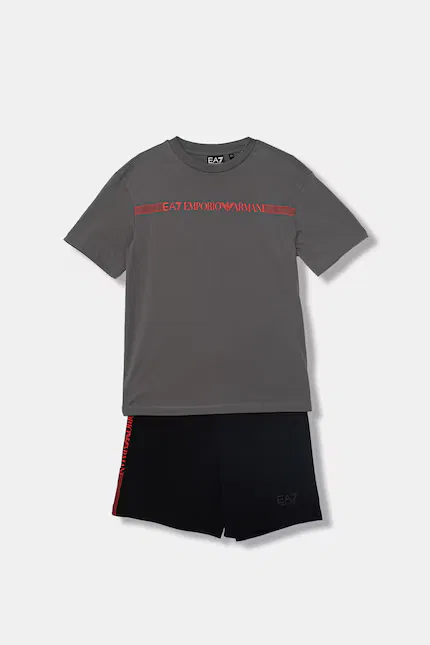 Комплект из футболки и шорт серый, EA7 Emporio Armani