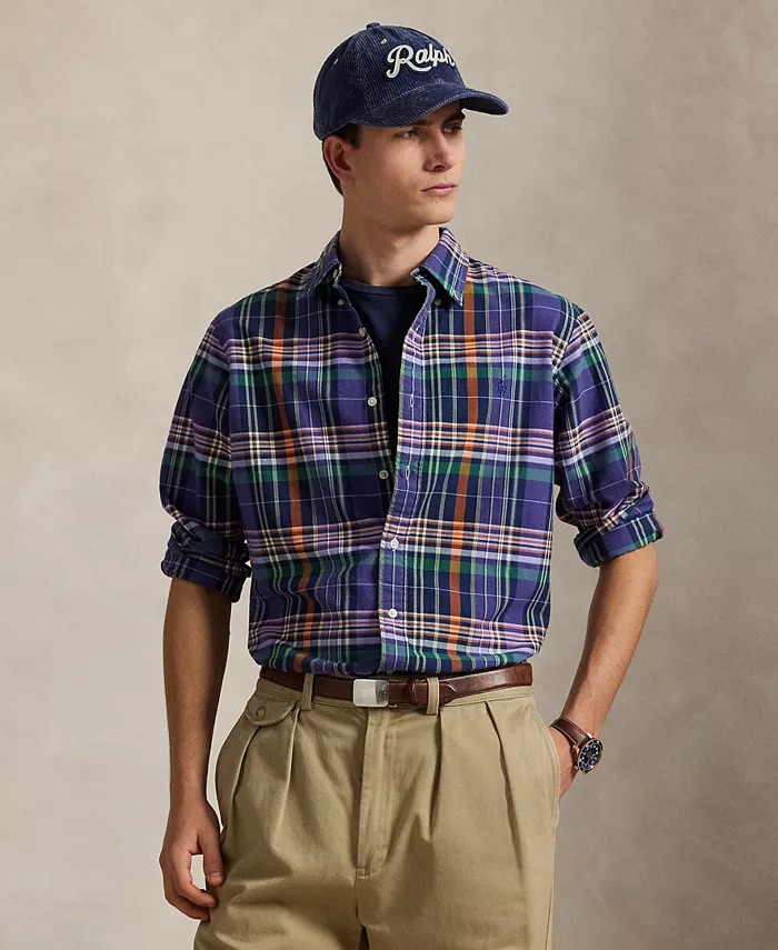 

Мужская классическая клетчатая рубашка Оксфорд Polo Ralph Lauren, оранжевый