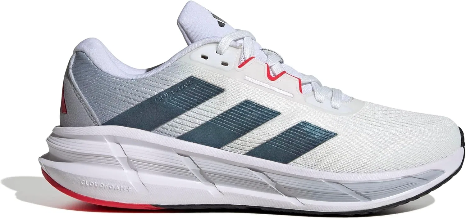 Мужские беговые кроссовки Adidas Questar 3, Cloud White Core Black Pure Ruby — фото 3