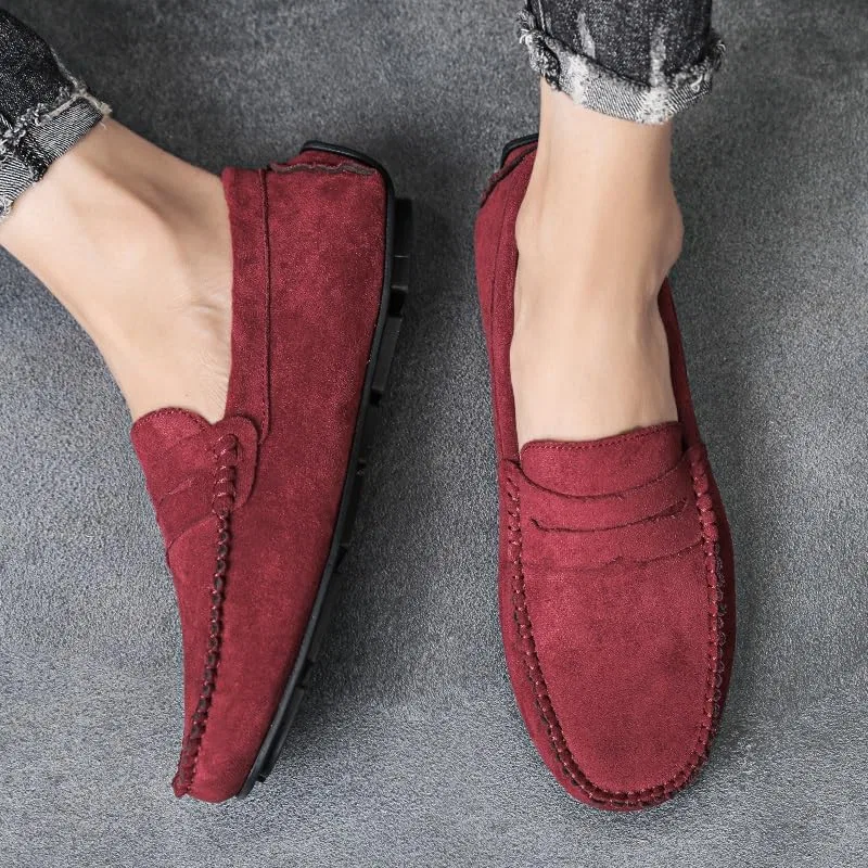 Лоферы мужские, замшевые, Penny Driving Loafers, красное вино SayfuR — фото 2