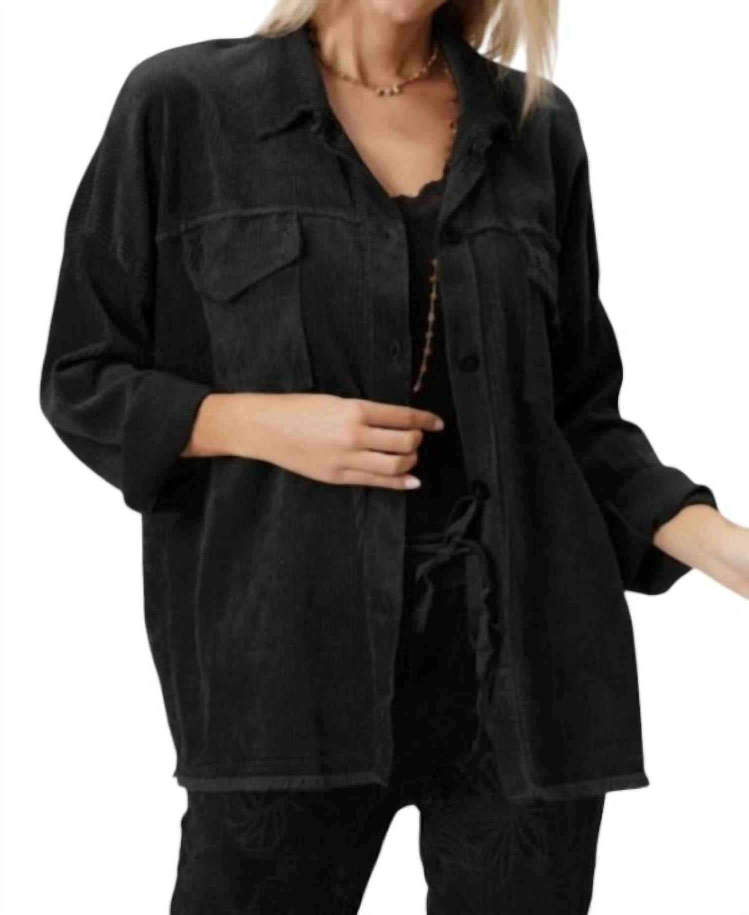 

Look Mode USA Вельветовая куртка на пуговицах, черная