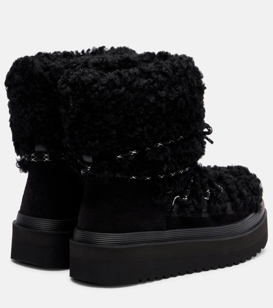 Мягкие замшевые ботинки на шнуровке из овчины Tory Burch, Perfect Black/Perfect Black — фото 2