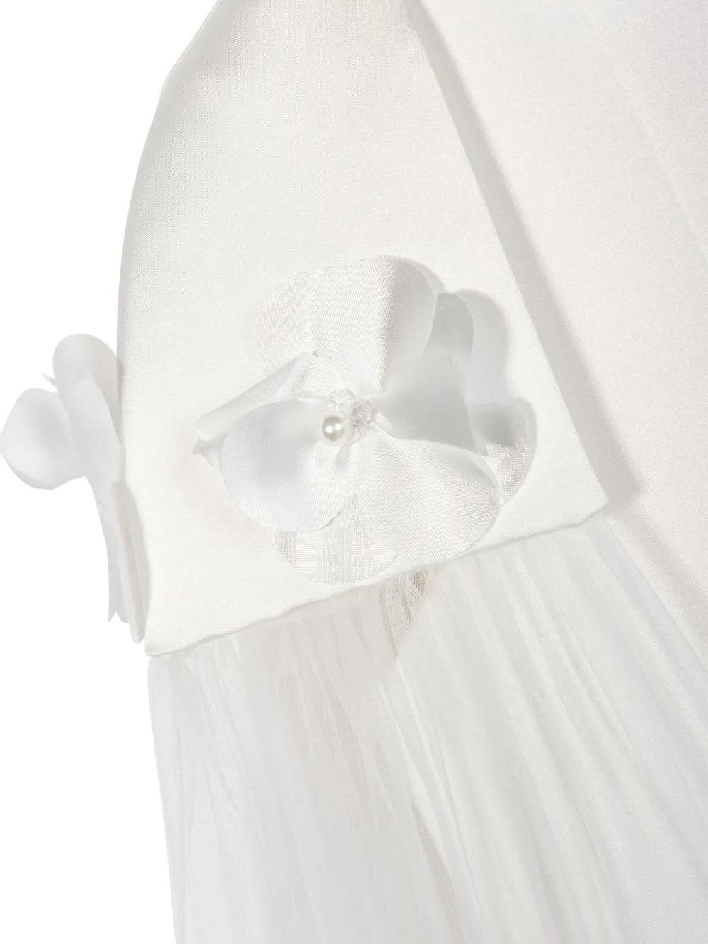 Платье-кейп из тюля с цветочным декором Dress & Fleur, белый — фото 4