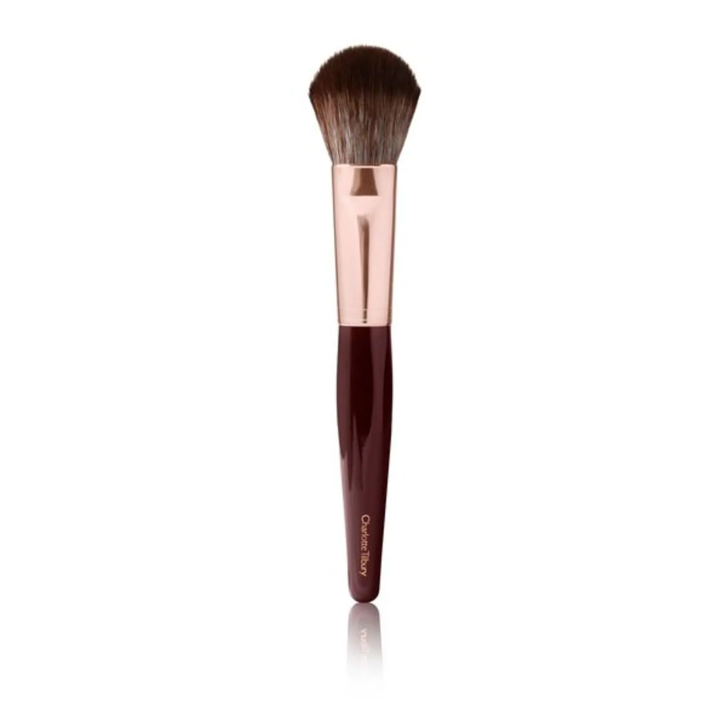 Кисть для бронзера и румян Charlotte Tilbury - двусторонняя кисть для бронзера и румян, с щетиной ручной работы для безупречного нанесения., Rose Gold & Night Crimson