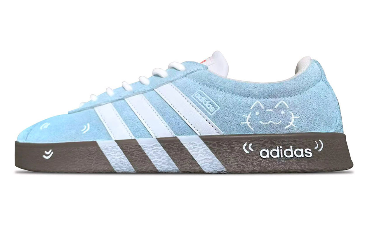 

Adidas Vl Court Classic Износостойкие и легкие низкие кроссовки немецкой армии, унисекс, небесно-голубые