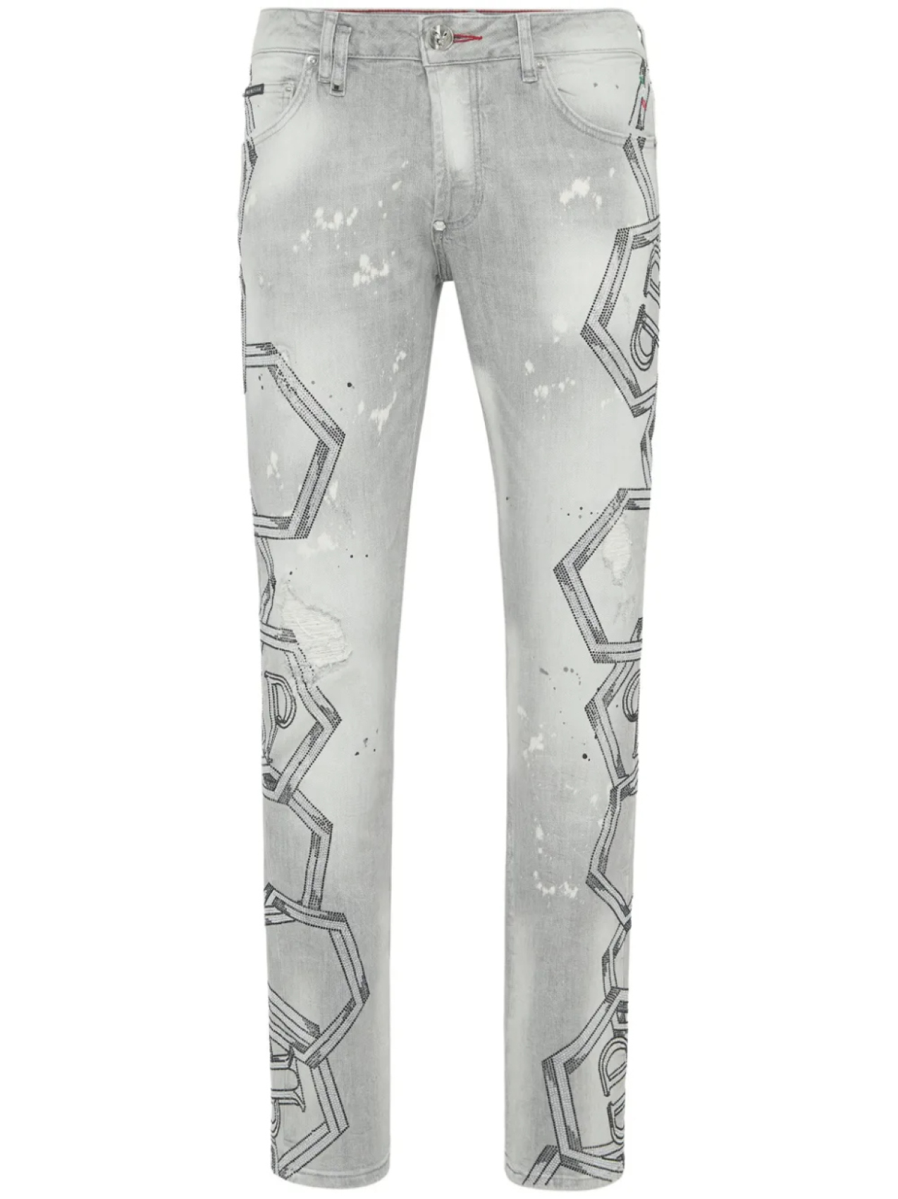 

Джинсы с кристаллами Philipp Plein, серый