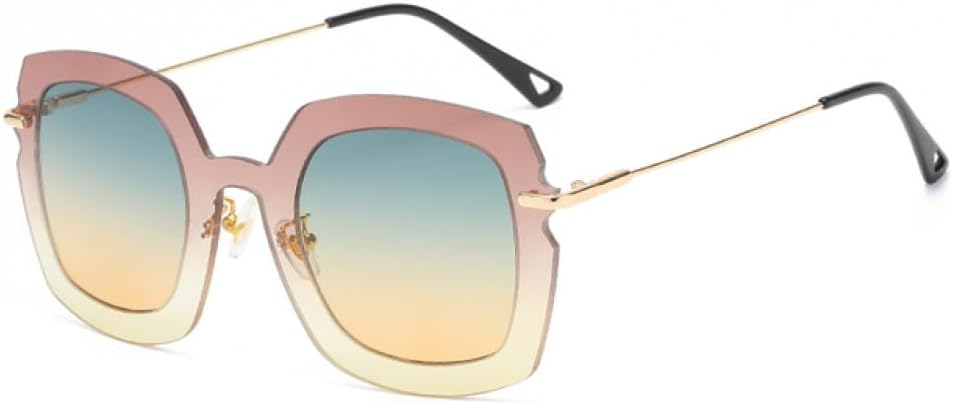 

Женские очки для фотосессий на подиуме, большие очки в оправе, женские солнцезащитные очки большого размера, летние очки с защитой от УФ-излучения UV400 LANGSER, C5 Green Yellow Lens