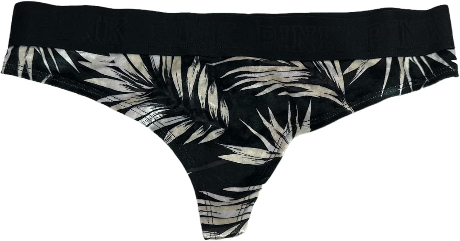 

Трусики-стринги Victoria's Secret Pink с логотипом из хлопка, бархатные, разноцветные, новые, Multicolor Tropical