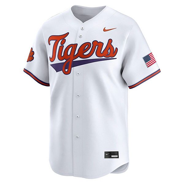 Мужская белая бейсбольная майка clemson tigers college limited Nike — фото 3