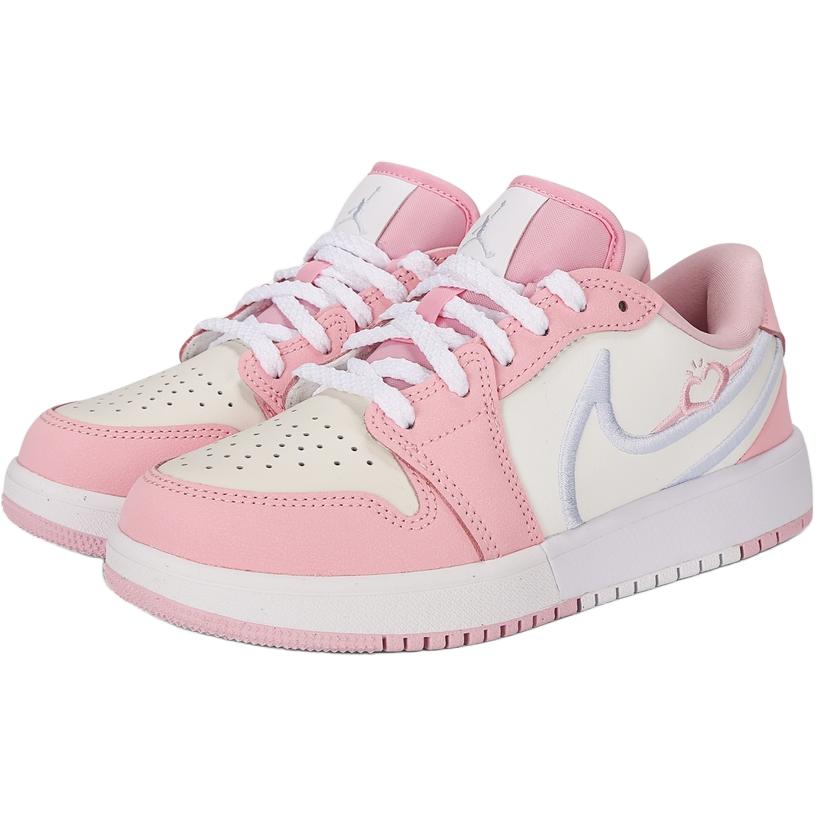 Jordan Air 1 Low top детские баскетбольные кроссовки Pink White Unisex — фото 4