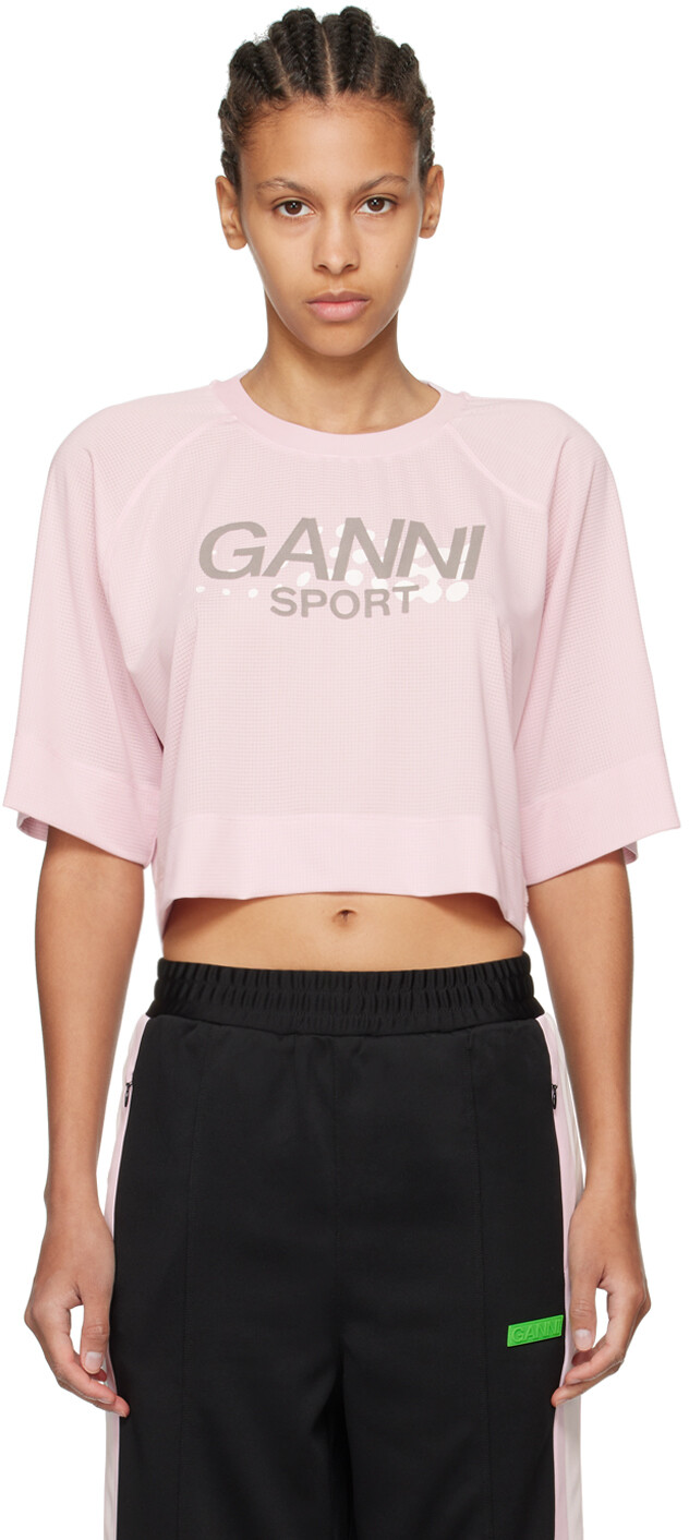 

Розовый активный топ GANNI
