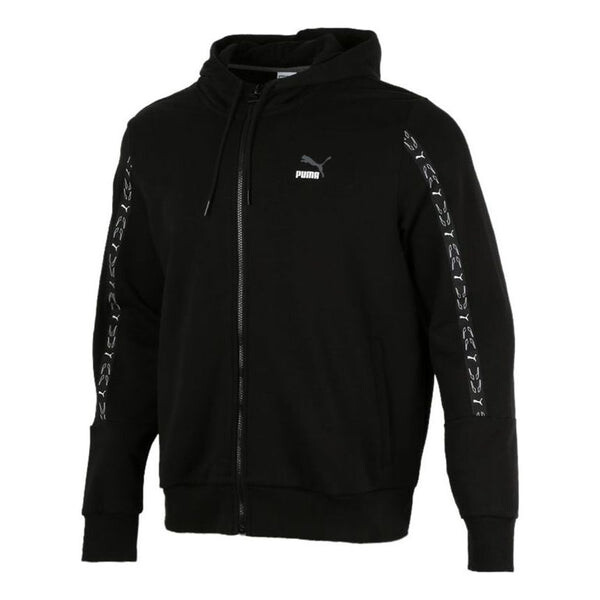

Куртка elevate hooded full-zip jacket 'black white' Puma, черный