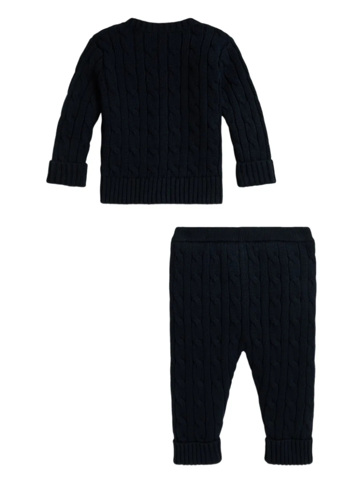POLO RALPH LAUREN KIDS комплект из топа и брюк фактурной вязки, синий — фото 2