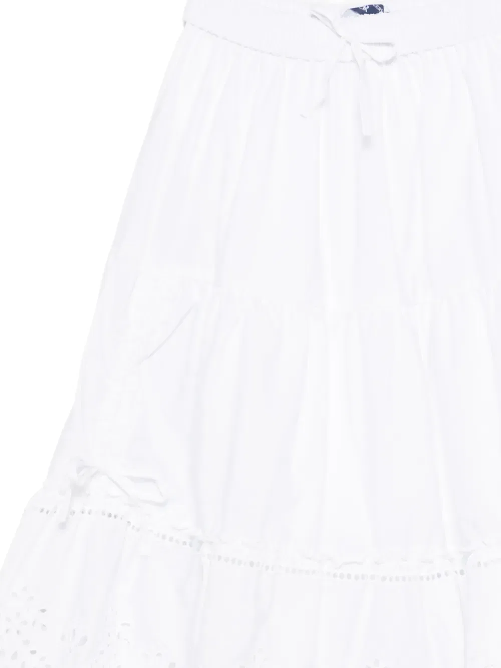 Многоярусная юбка с перфорацией Ermanno Scervino Junior, белый — фото 3