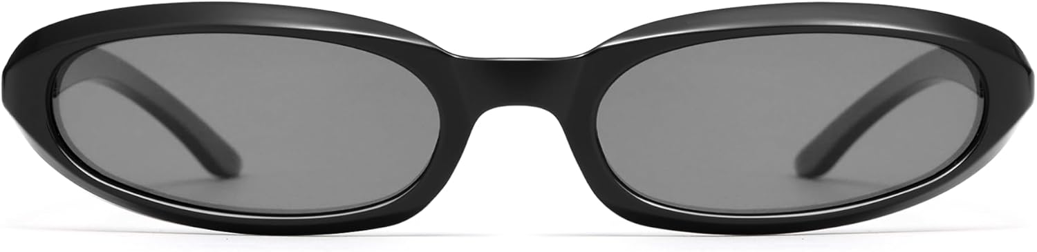 

Ретро-модные прямоугольные солнцезащитные очки «кошачий глаз» для женщин и мужчин, овальные поляризованные, необычные, узкие, стильные, для рейв-вечеринок AP3767 Appassal, C1 Black/Grey