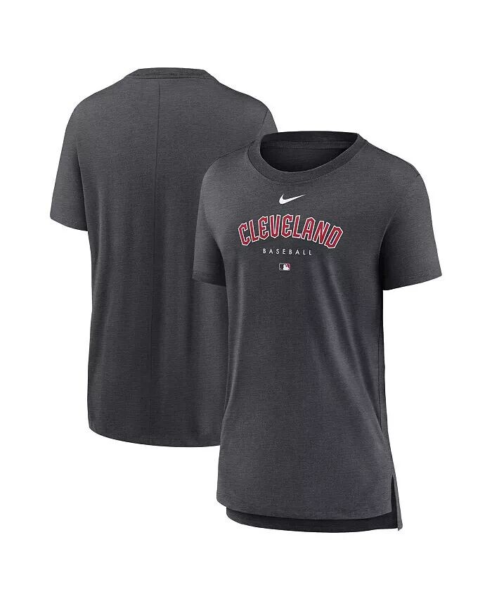 

Женская футболка Heather Charcoal Cleveland Guardians Authentic Collection Early Work Tri-Blend Nike