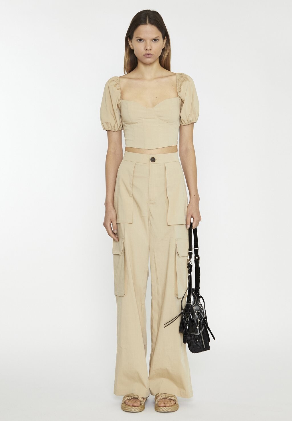 

Блуза PUFF DETAIL SHORT SLEEVE Glamorous, цвет Stone