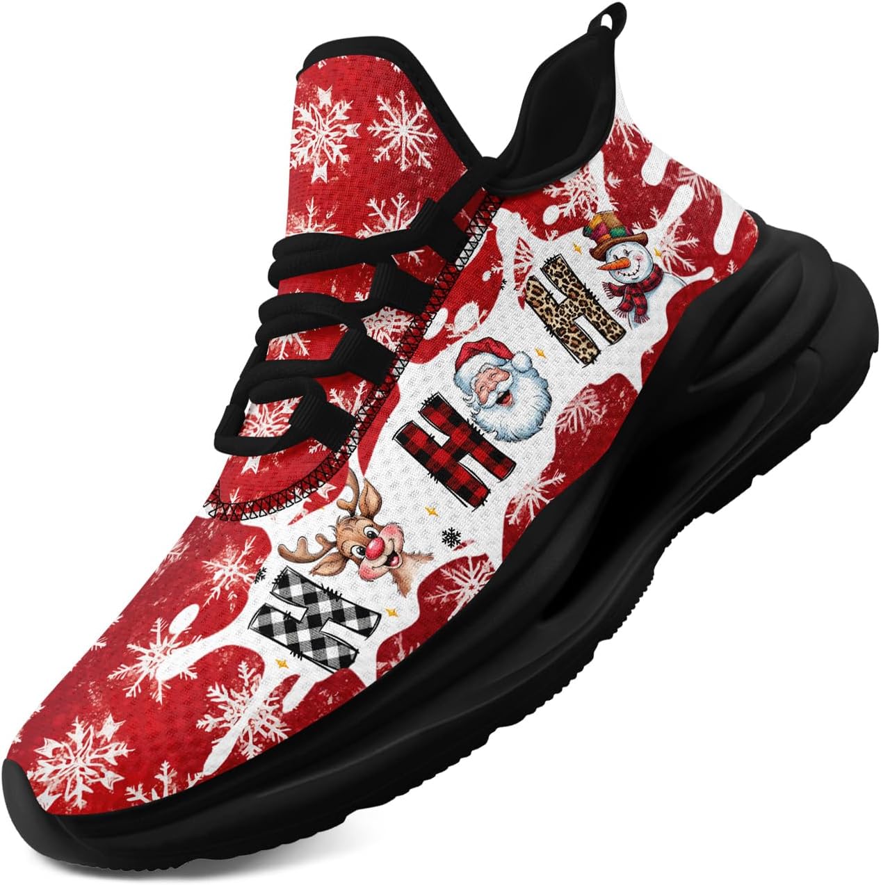 

Рождественские кроссовки для мужчин и женщин, праздничная обувь для вечеринок, легкие, дышащие, стильные, с амортизацией, рождественские туфли Awsole, белый/черный/красный/коричневый