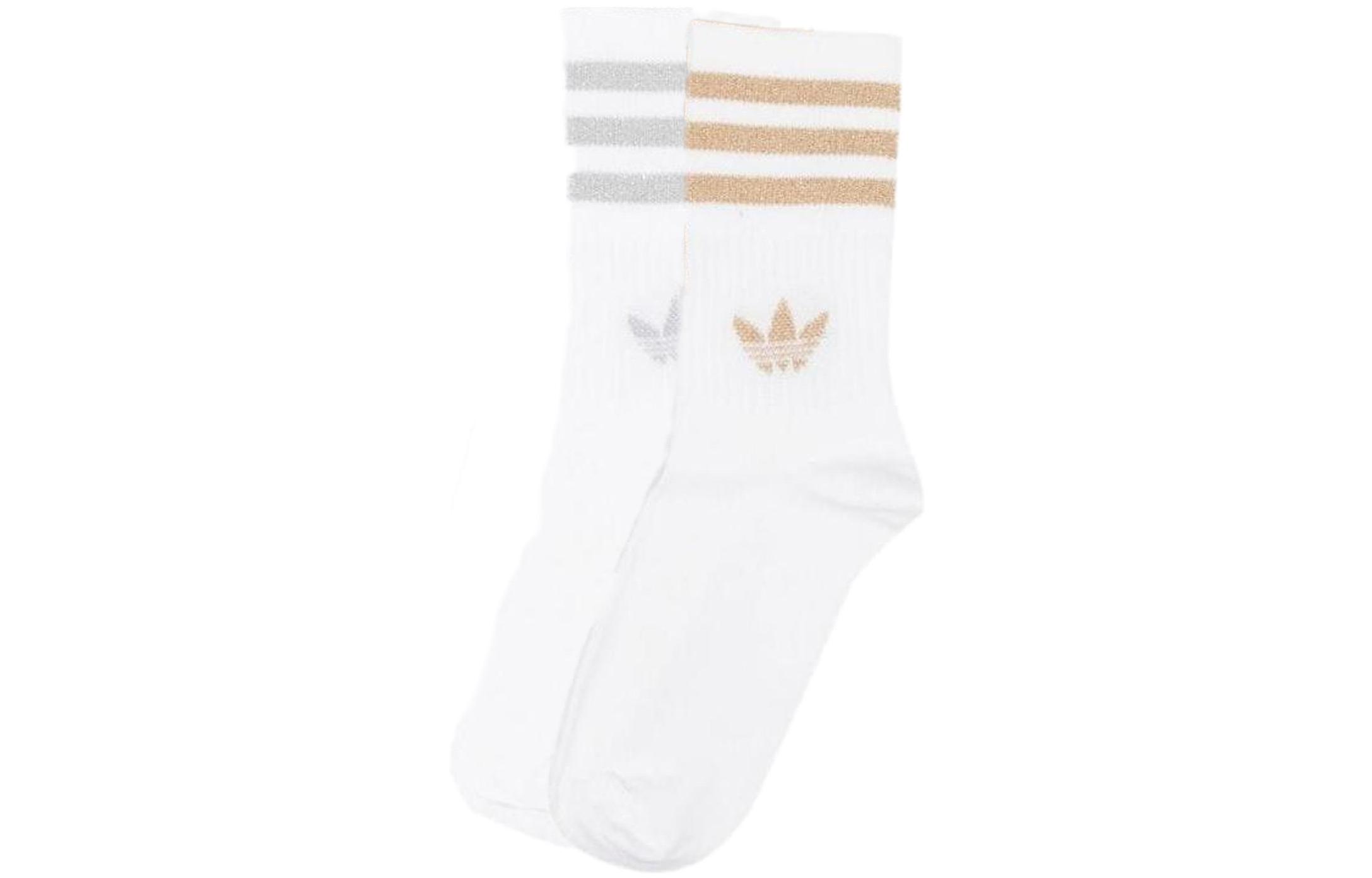 Женские гольфы Adidas Originals, комплект 2 пары (золото+серебро) — фото 2