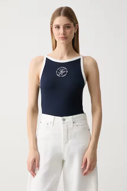Топ без рукавов из лиоцелла Tommy Hilfiger, синий