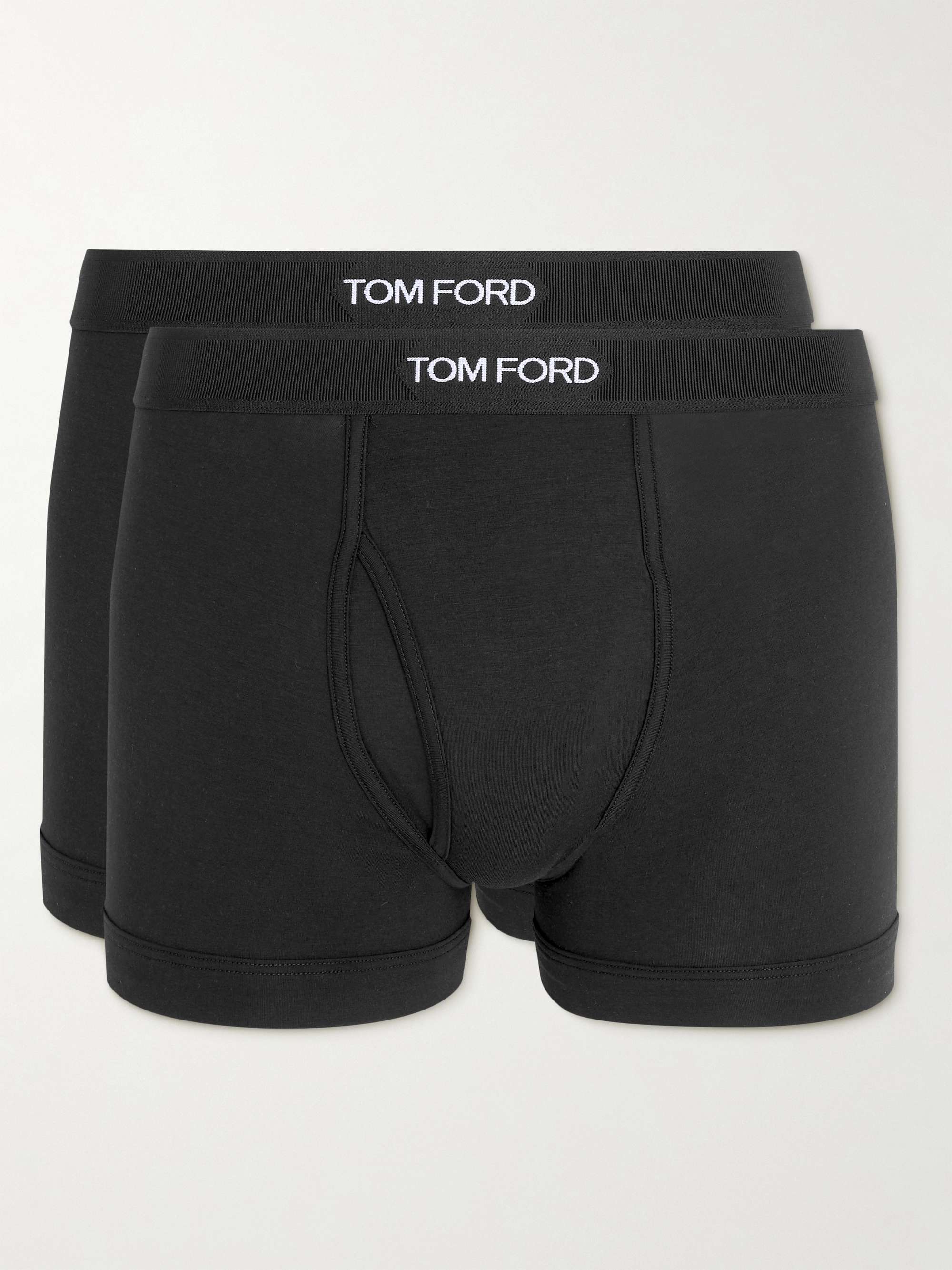 

Комплект из двух трусов-боксеров из эластичного хлопка и модала TOM FORD, черный