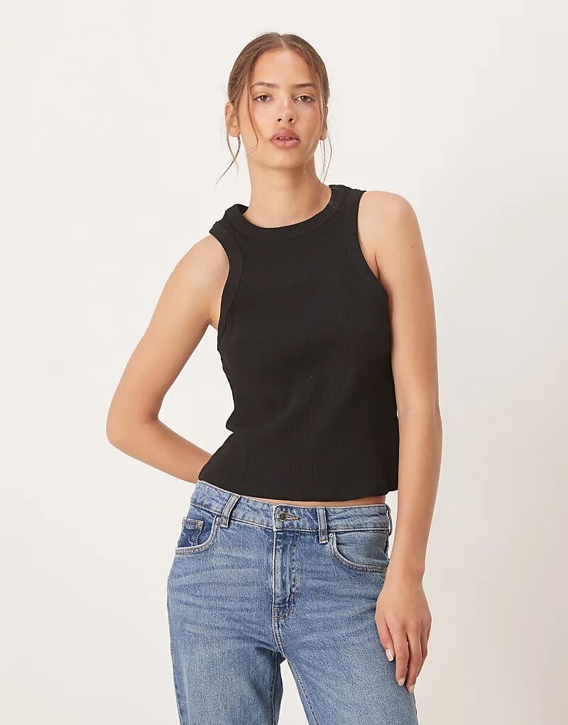 

Ребристый топ ASOS Design черного цвета