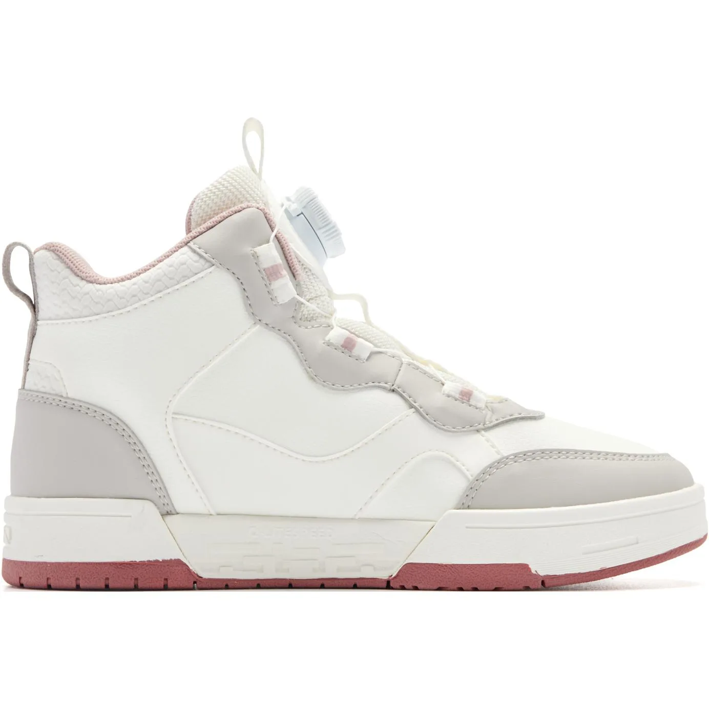QIAODAN Abrasion Resistant High top детские скейтбординг кроссовки White Pink для подростков — фото 3