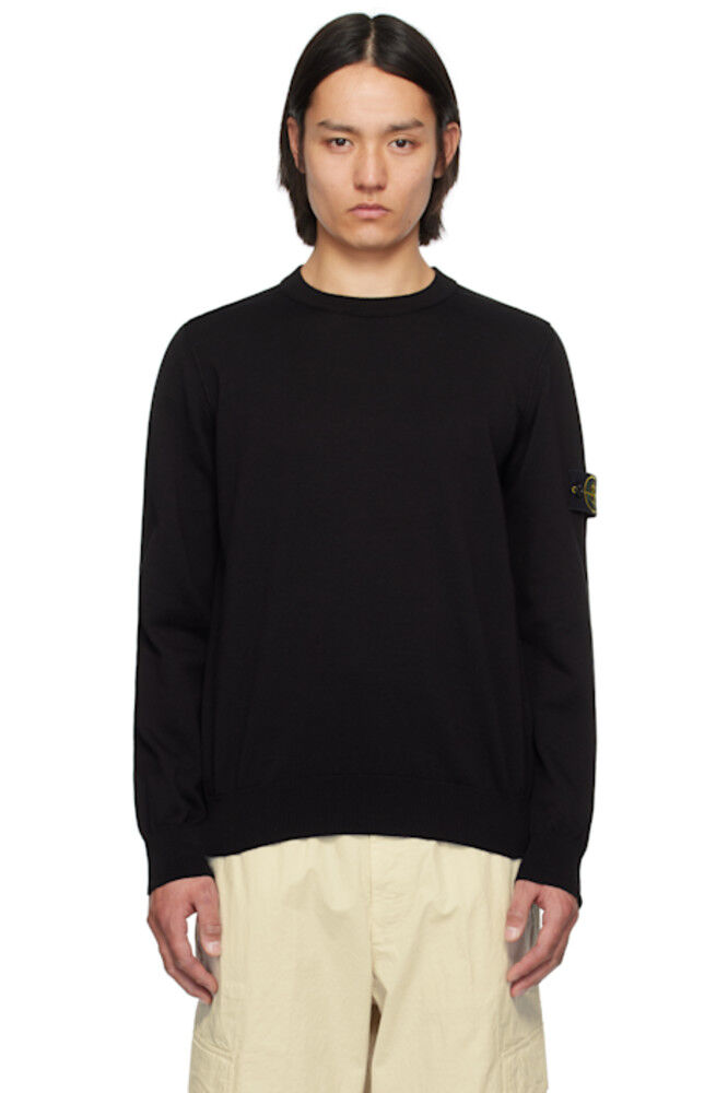 

Черный мягкий свитер из органического хлопка Stone Island