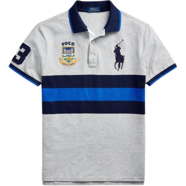 Футболка поло мужская серая Polo Ralph Lauren — фото 2