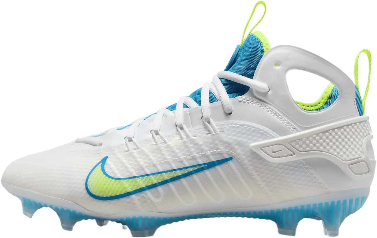 Лакроссовые бутсы Nike Huarache 9 Elite Mid, белый/ярко-синий