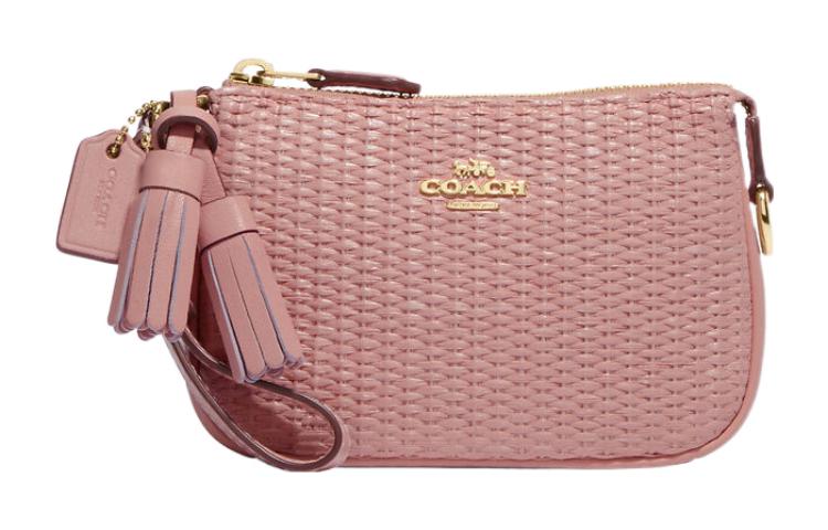 

COACH Сумка Nolita Straw, плетеная из гладкой кожи, женская, розовая