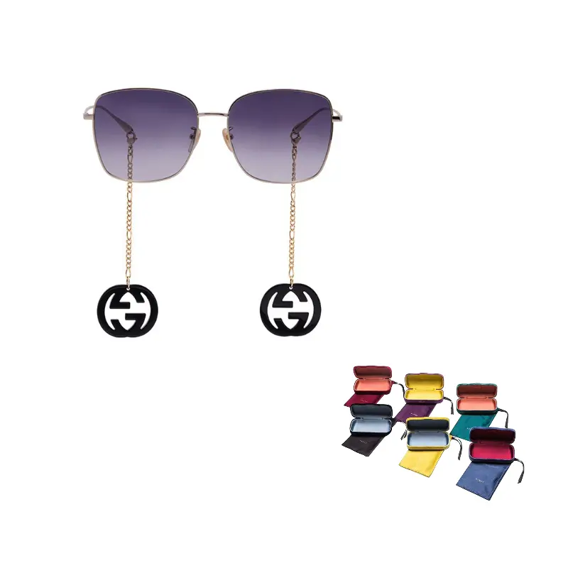 

GUCCI Металлические квадратные солнцезащитные очки для женщин, GG1030SK-001 60