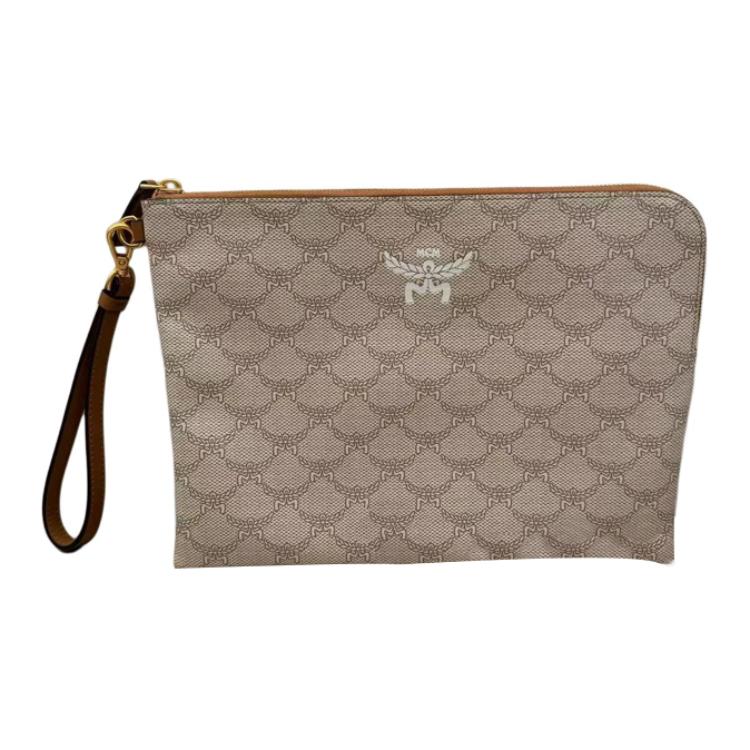 

MCM Клатч Himmel Lauretos из прорезиненной ткани с кожаными вставками, средний, унисекс, бежевый и коричневый