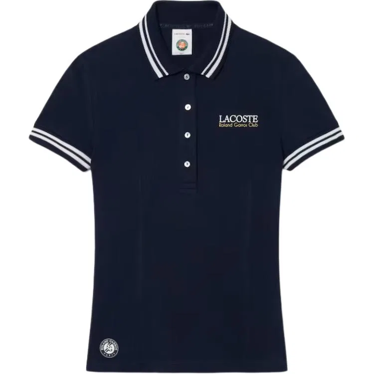 Поло Lacoste темно-синее, классическое, летнее