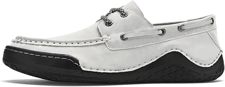 

Мужские повседневные туфли из натуральной кожи, мужские кроссовки с легкой посадкой, дышащие и удобные для ходьбы и вождения Abborora, белый