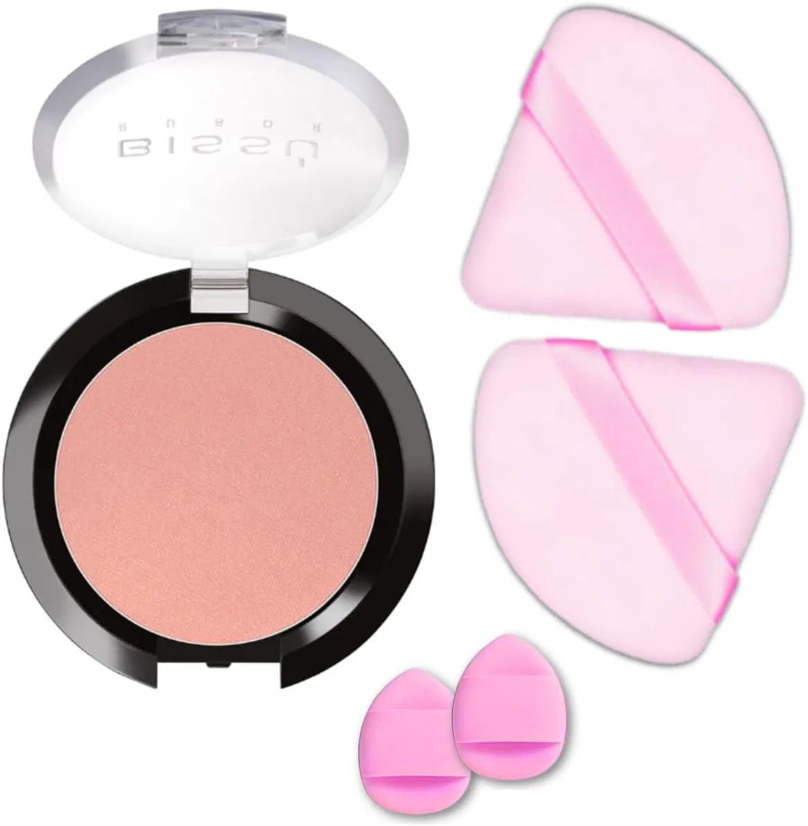Румяна матовые Beetbul Bissu Blush 4g с 2 вельветовыми и 2 пальчиковыми спонжами, оттенок 16 Роуз