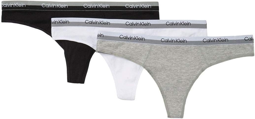 

Женские двухцветные хлопковые стринги Calvin Klein, 3 шт., Black(Qp2353-999)/White/Grey