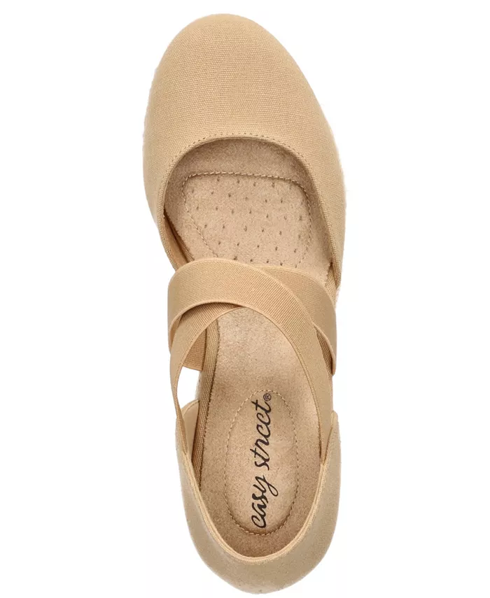 Женские эспадрильи на клиновидной подошве Pari Slip-On Easy Street, коричневый/бежевый — фото 4