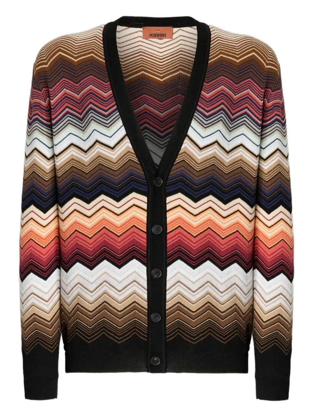 

Кардиган с V-образным вырезом и шевронным узором Missoni, коричневый