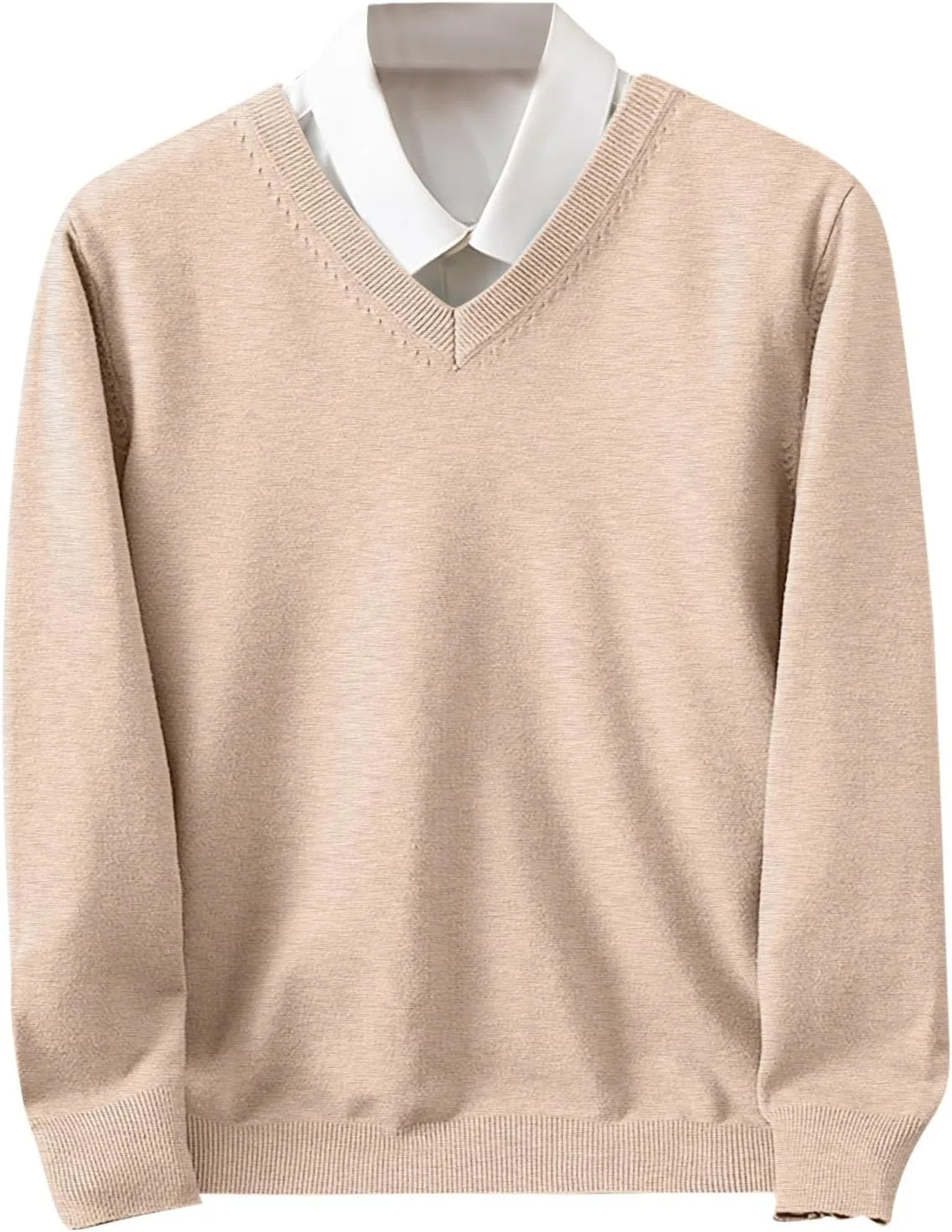 

Мужской свитер V-образным вырезом, длинный рукав, slim fit, мягкий и удобный