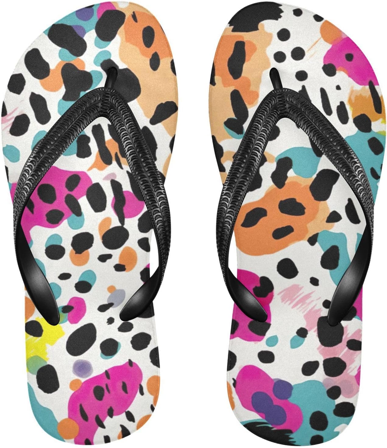 

Пляжные летние повседневные сандалии сандалии с розово-оранжевыми пятнами для женщин и мужчин, тапочки для душа Kfbe