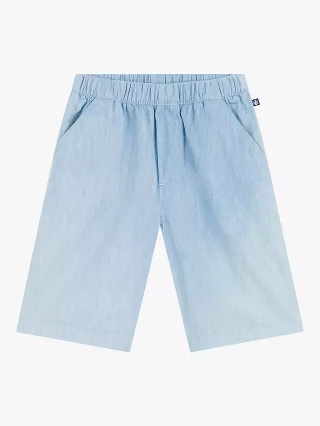 Детские шорты-бермуды, синие Petit Bateau