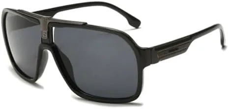 

Классические солнцезащитные очки для мужчин и женщин, унисекс, большие, винтажные, ретро, ​​летние, классические, для активного отдыха и спорта MTZJH, Black Black