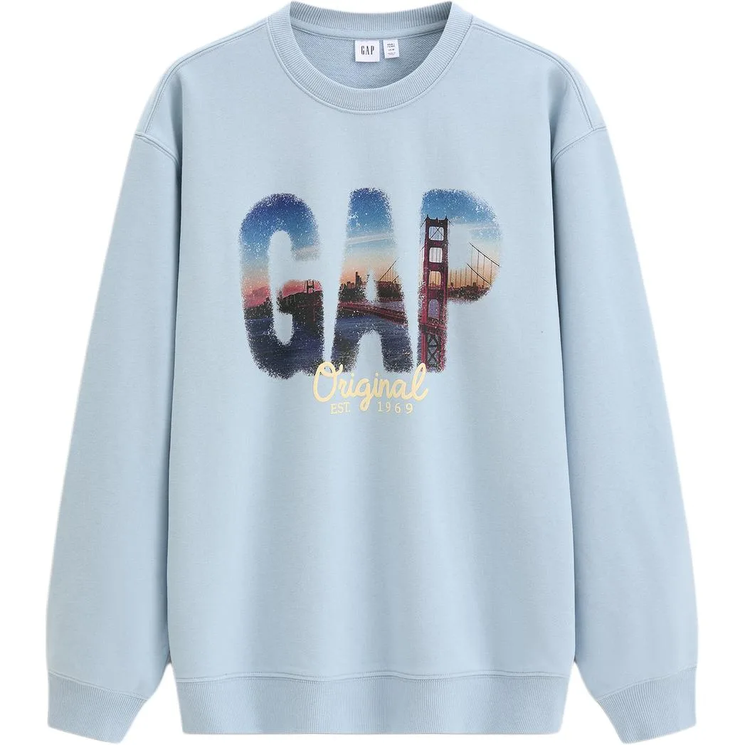 Свитшот унисекс с круглым вырезом GAP, синий