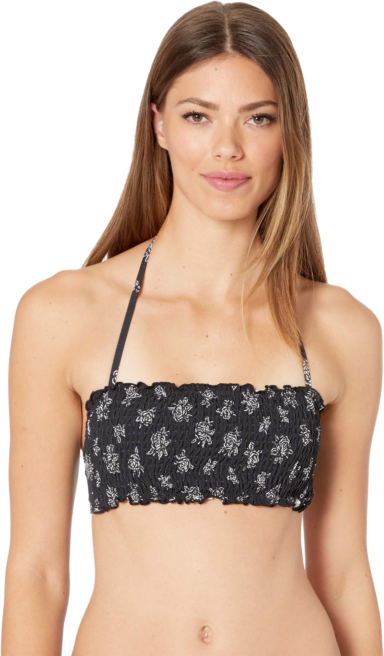 

Купальный топ Polo Ralph Lauren Stencil Floral Smocked Bra Top, черный