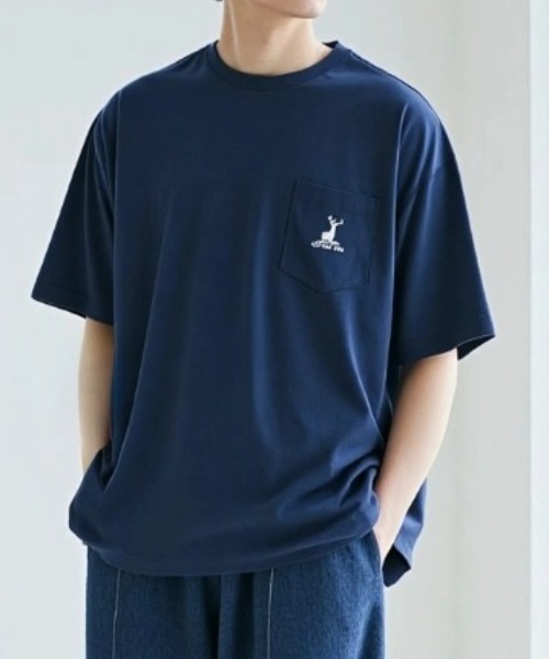 

Футболка с коротким рукавом, с вышитым логотипом и нагрудным карманом CAPTAIN STAG, синий